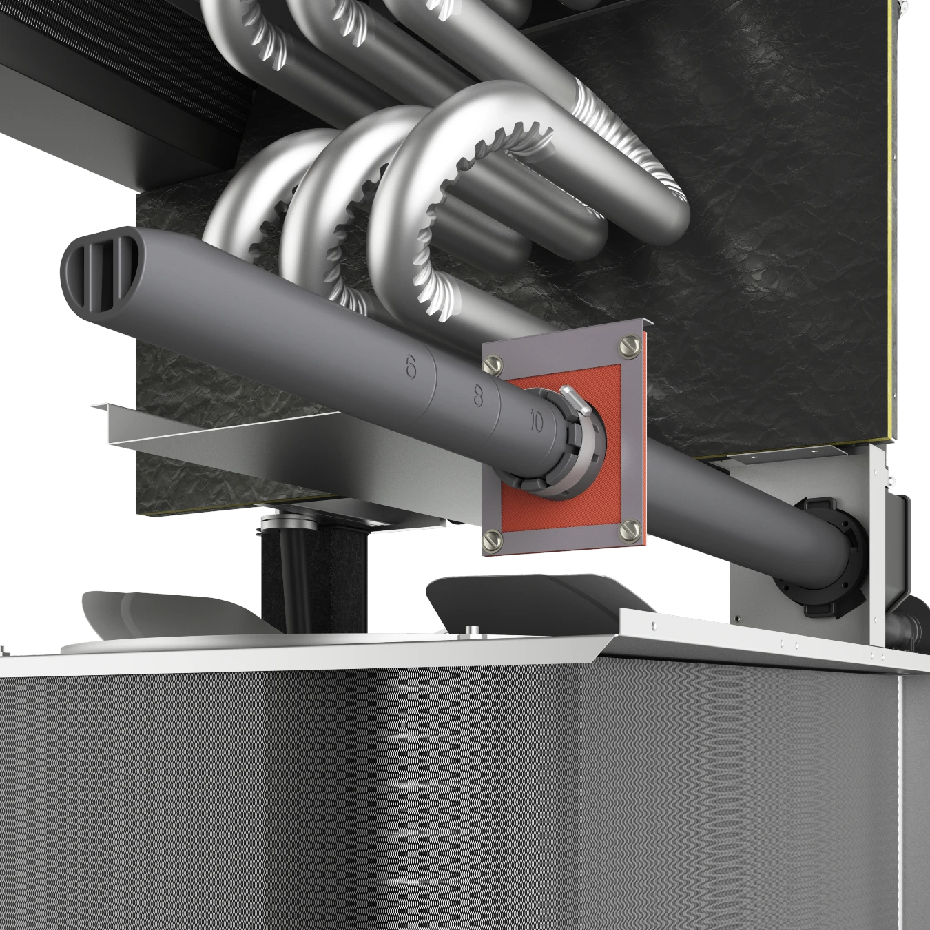 MagicPak MGE9 Telescoping Flue Pipe with Scale — full resolution detail